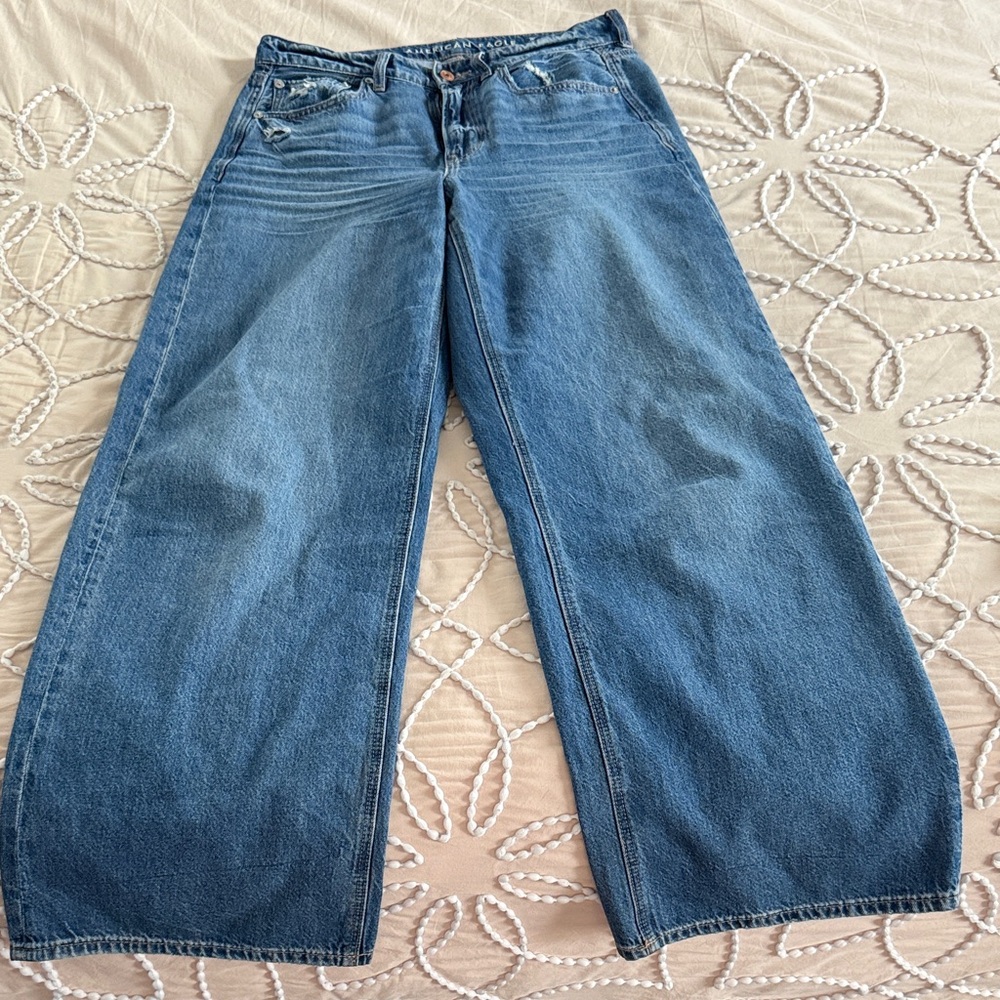 American Eagle Outfitters Blue Flare Jeans Skater Jeans EUC 8